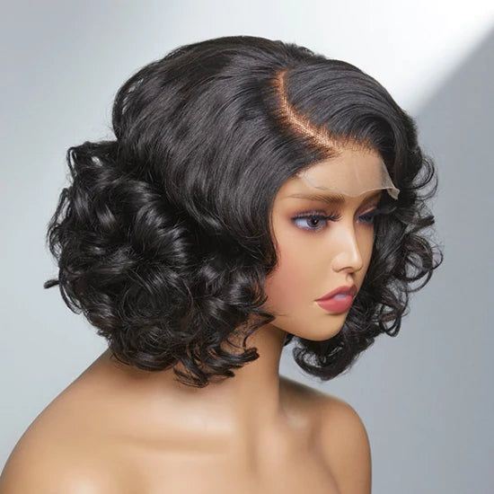 12 Inch Big Loose Wave Glueless 4x4 Closure Wig Elegant and Cute