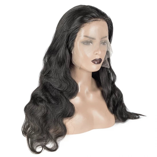 16-24 Inch 13"x4" 3D Cap Transparent Lace Front Body Wavy Glueless Wig 150% Density